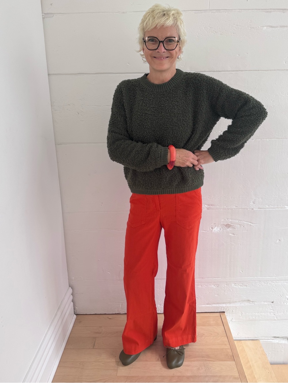 Maeve by Anthropologie Orange/Red Wide-Leg Pants with plenty of stretch. Size 6.